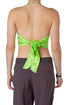 Top Zara satinado verde lima halter, vista trasera