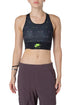 Top deportivo Nike Air negro con logo neón, vista frontal
