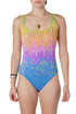 Traje de baño Jantzen completo estampado multicolor, vista frontal