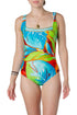 Traje de baño Gotexx completo estampado tropical, vista frontal