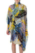 Mascada BCBGMAXAZRIA estampada azul y amarillo, vista frontal