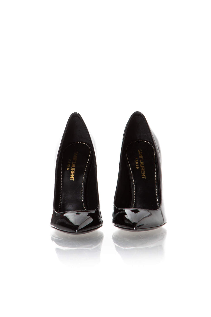 Pumps Yves Saint Laurent negro, par, vista frontal con plantilla Saint Laurent | ClosetRehab