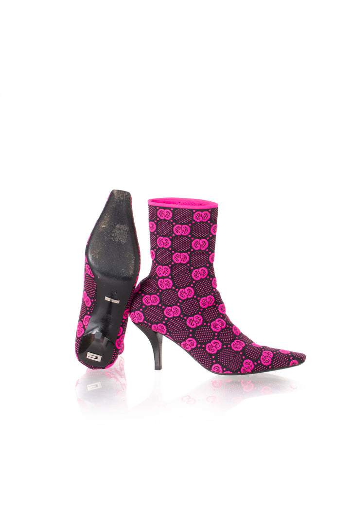 Botines Gucci negro talla 7 USA, detalle de tejido técnico | ClosetRehab