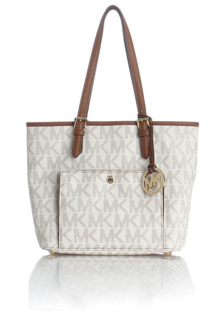Bolsa Michael Kors beige, vista frontal – ClosetRehab