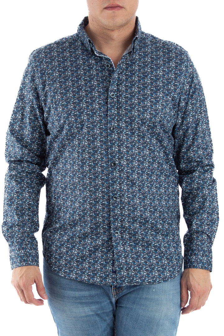 Camisa Robert Graham azul, vista frontal – ClosetRehab