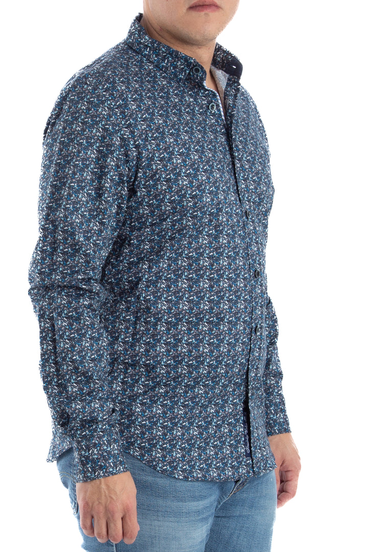 Camisa Robert Graham azul, vista posterior – ClosetRehab