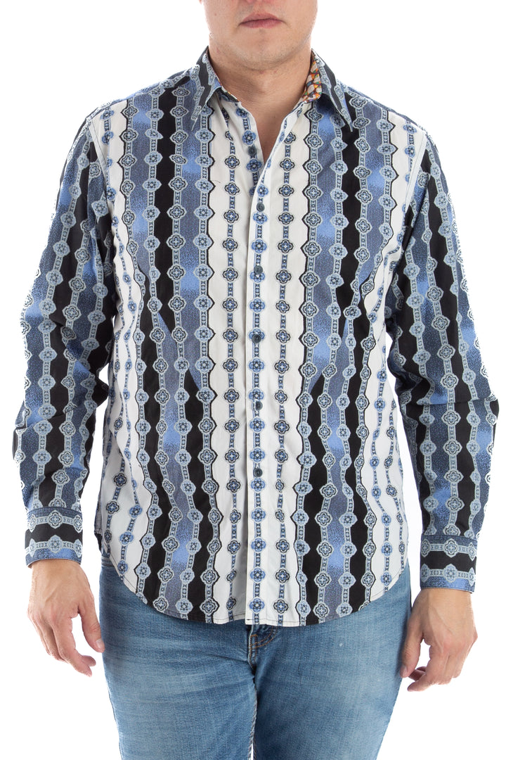 Camisa Robert Graham azul, vista frontal – ClosetRehab