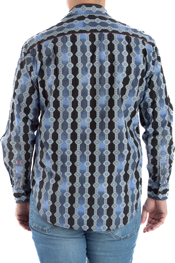 Camisa Robert Graham azul, vista lateral – ClosetRehab