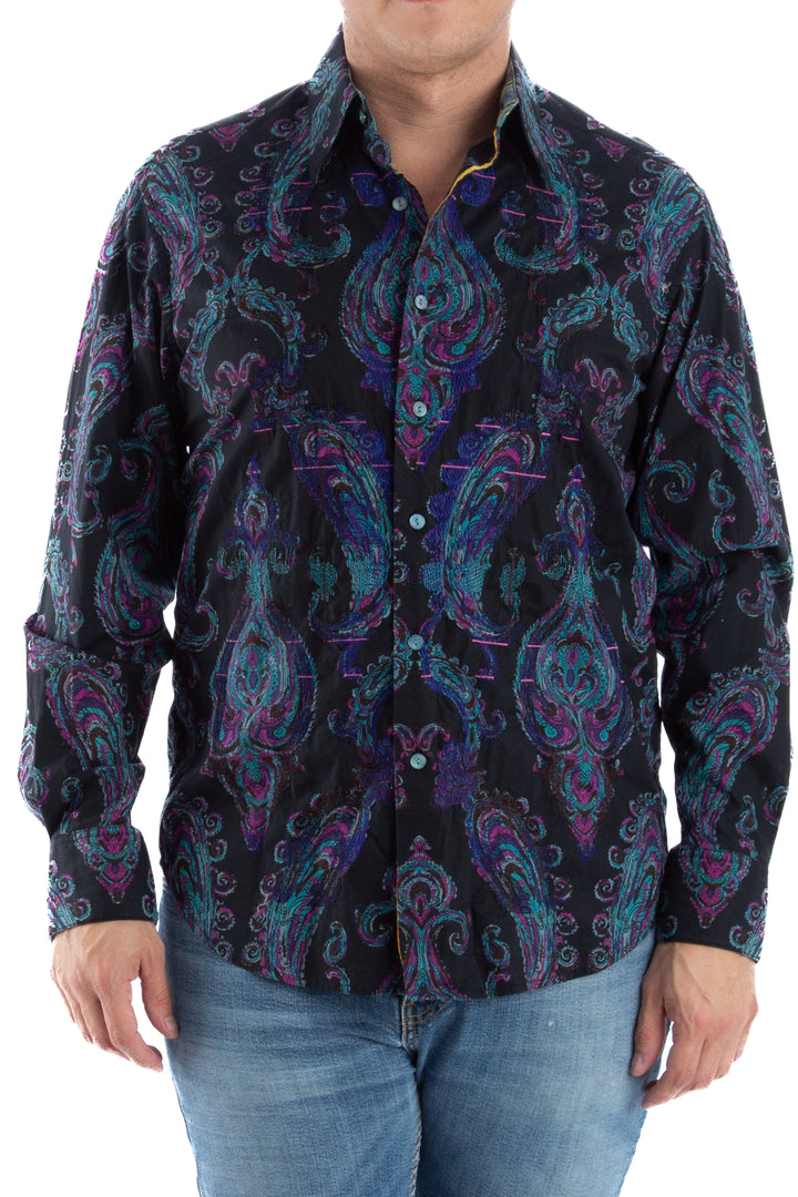 Camisa Robert Graham azul, vista frontal – ClosetRehab