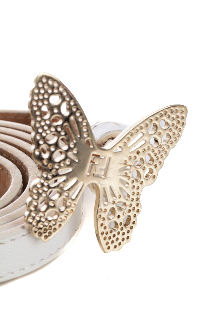 Cinturón Fendi blanco, vista lateral – ClosetRehab