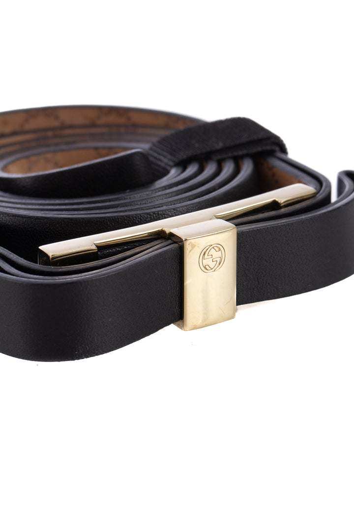 Cinturón Gucci negro, vista lateral – ClosetRehab