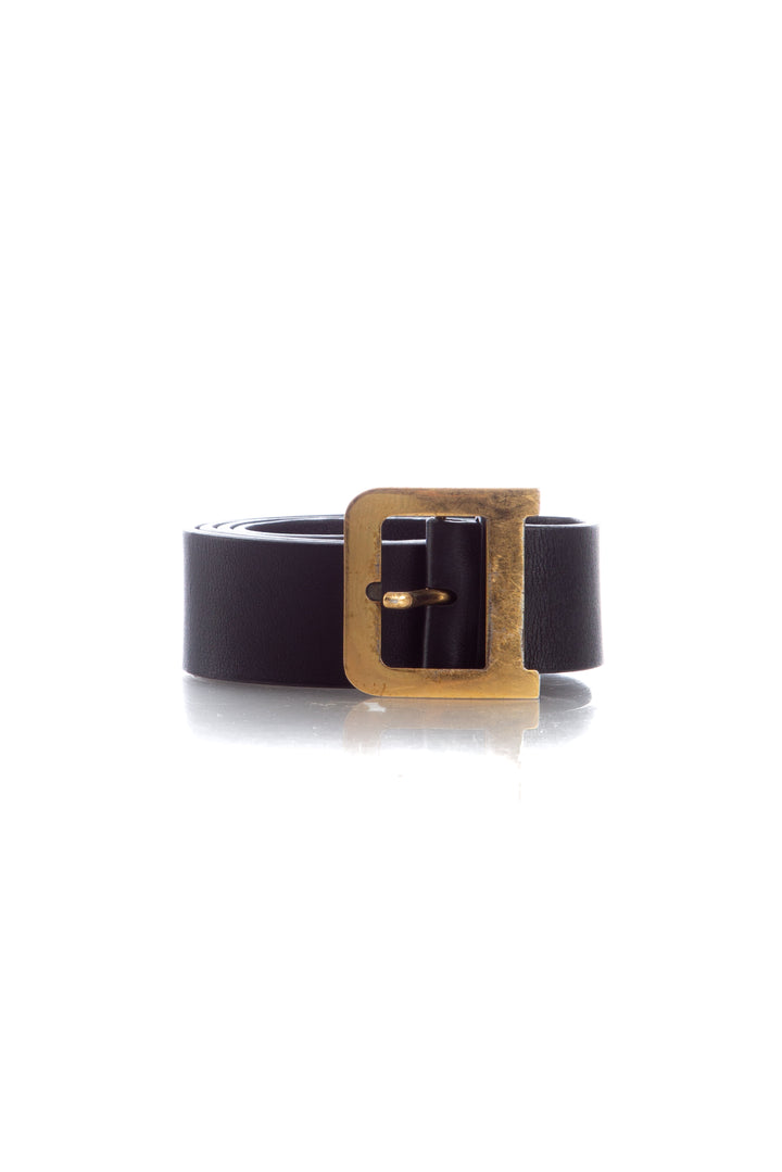 Cinturón Christian Dior negro, vista frontal – ClosetRehab