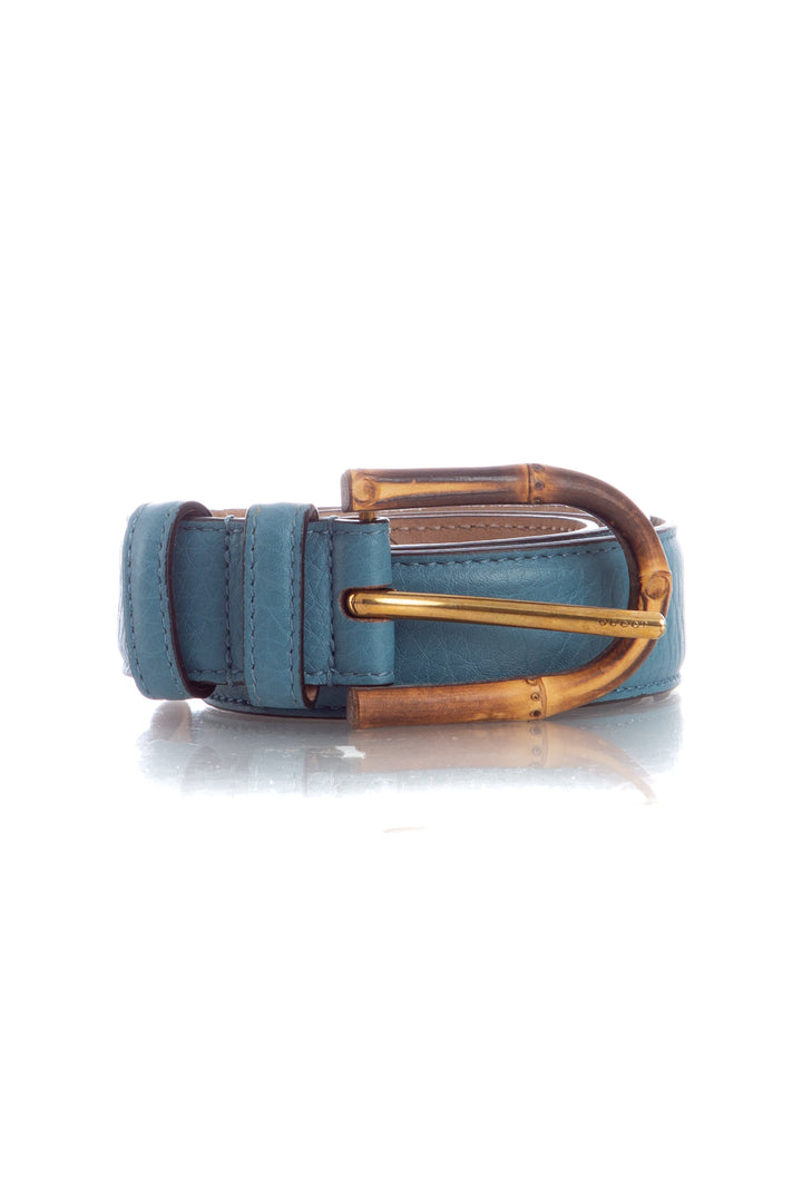 Cinturón Gucci azul, vista frontal – ClosetRehab