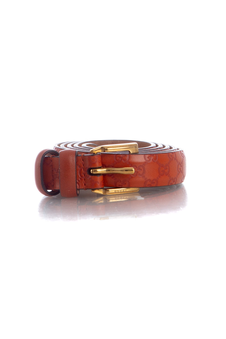Cinturón Gucci café, vista frontal – ClosetRehab
