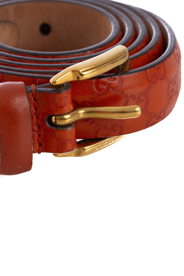 Cinturón Gucci café, vista lateral – ClosetRehab