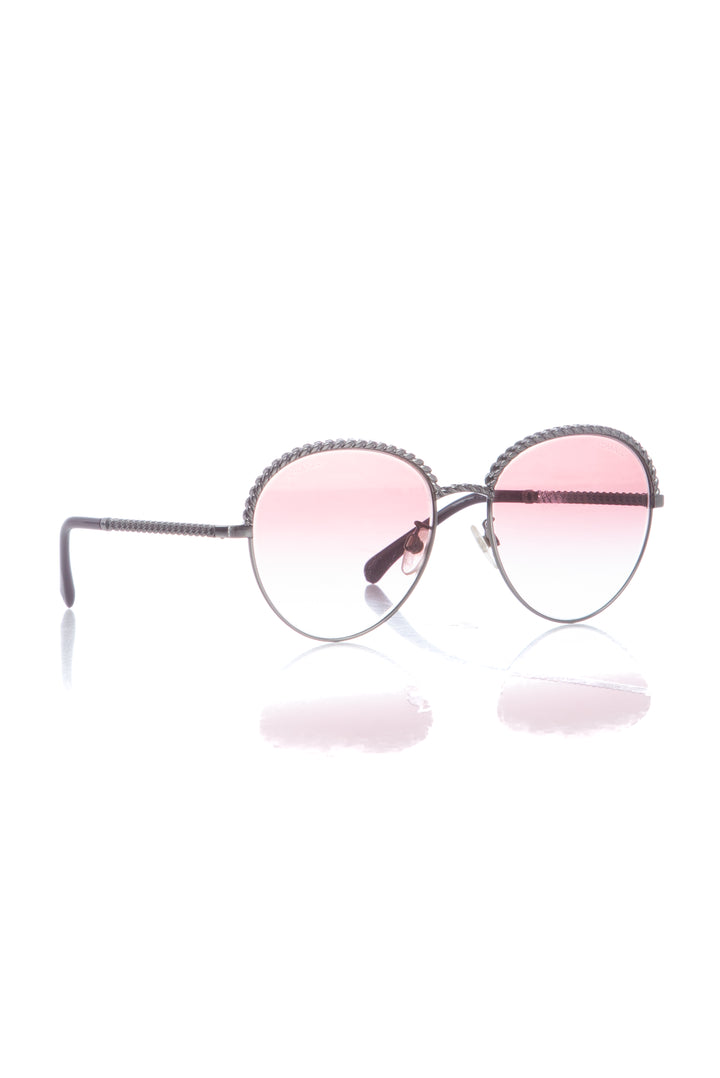 Lentes Chanel plateado, vista frontal – ClosetRehab