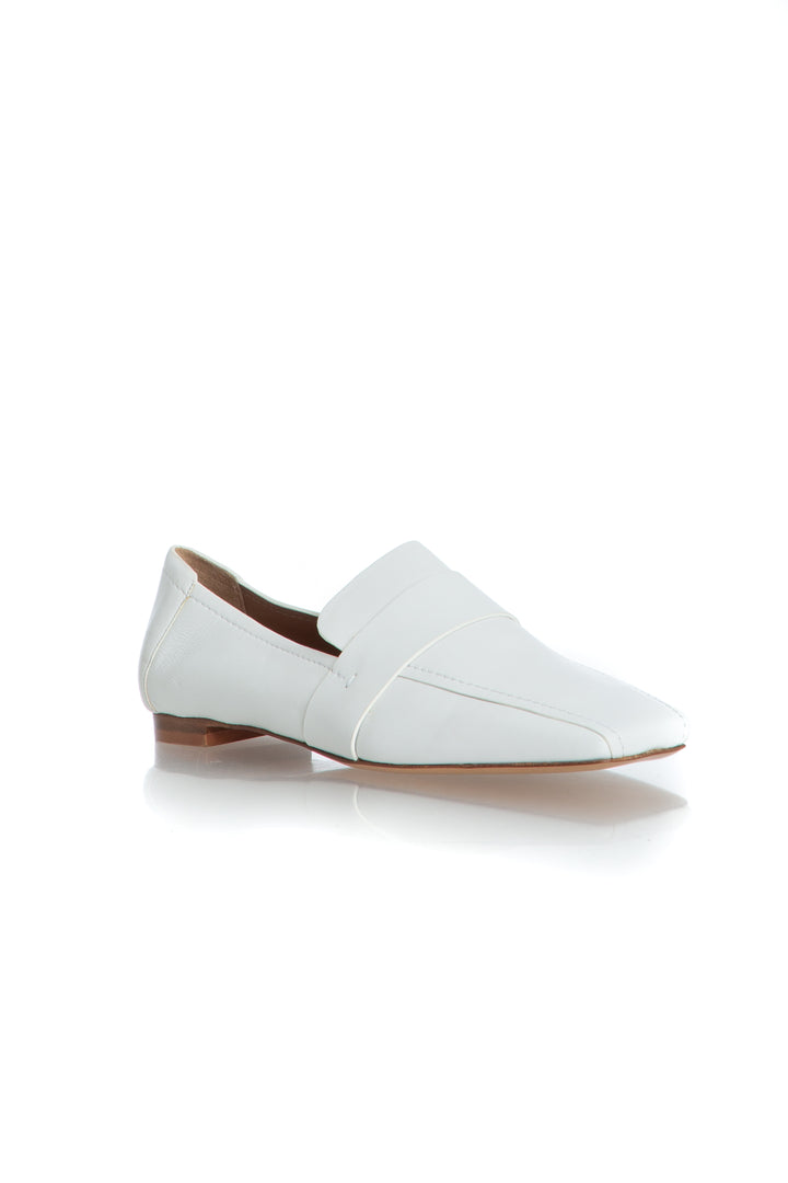 Zapato Mansur Gavriel blanco, vista lateral – ClosetRehab