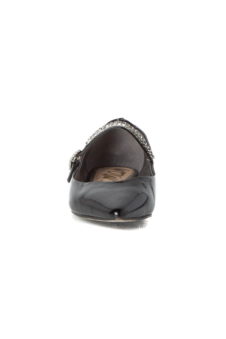 Flats Mary Jane Sam Edelman de charol negro con pedrería, vista frontal