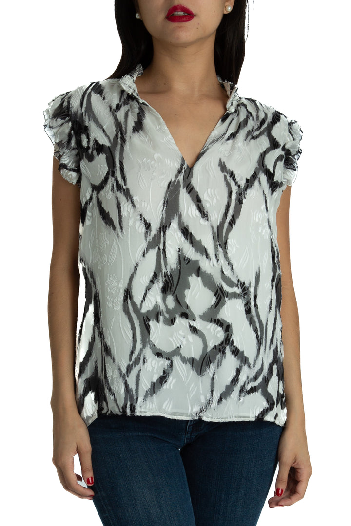 Blusa White House Black Market negro, vista frontal – ClosetRehab