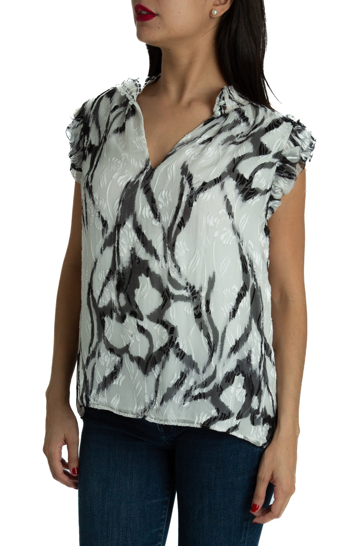 Blusa White House Black Market negro, vista posterior – ClosetRehab