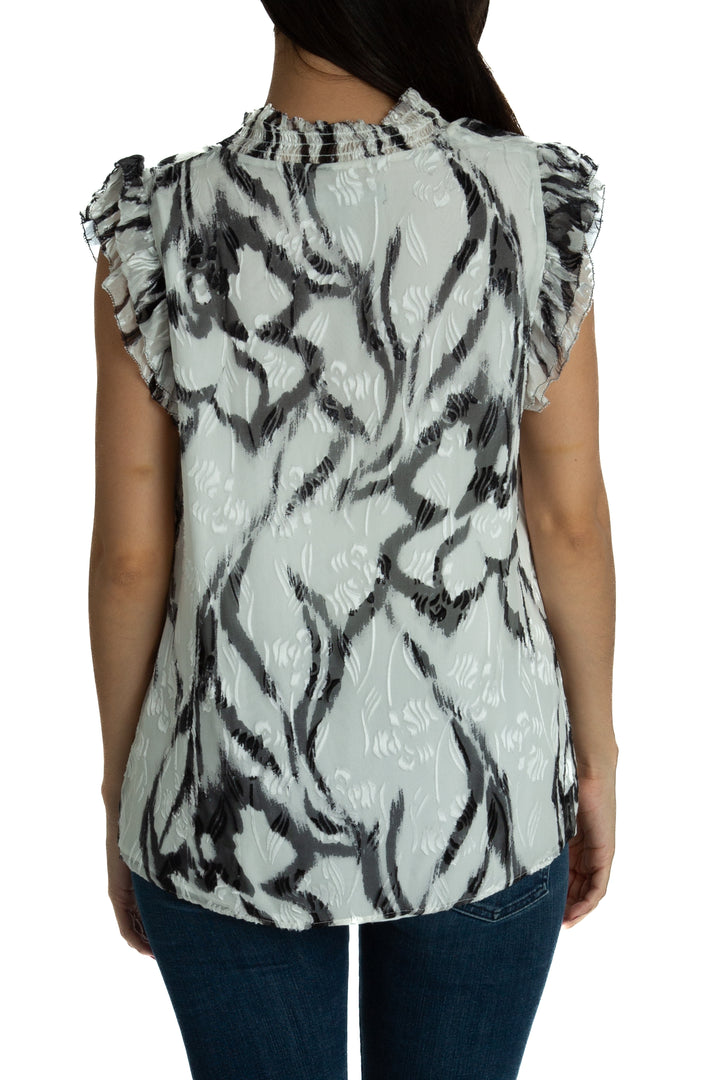 Blusa White House Black Market negro, vista lateral – ClosetRehab