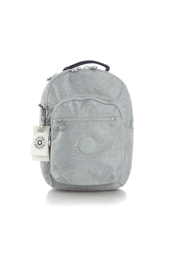 Mochila Kipling NWT gris, vista frontal – ClosetRehab