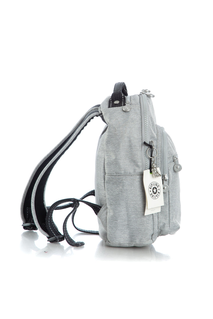 Mochila Kipling NWT gris, vista lateral – ClosetRehab