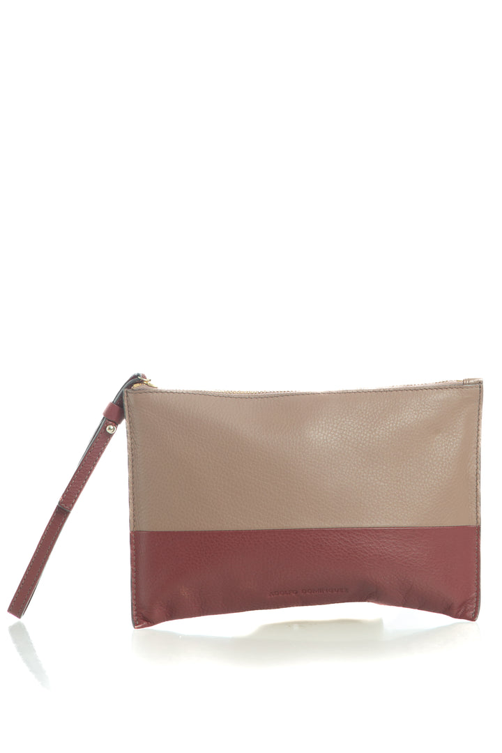 Bolsa Adolfo Dominguez café y morado, vista frontal – ClosetRehab