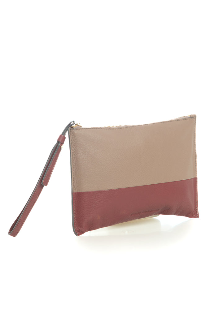 Bolsa Adolfo Dominguez café y morado, vista posterior – ClosetRehab