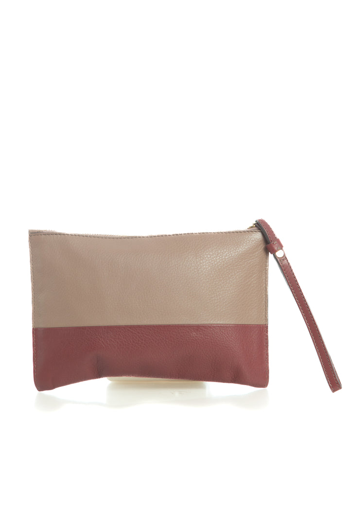 Bolsa Adolfo Dominguez café y morado, detalle – ClosetRehab