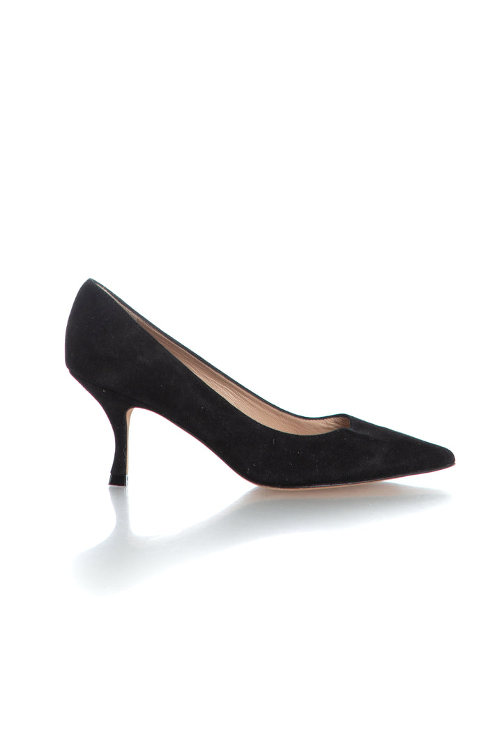 Pumps Stuart Weitzman negro talla 4 USA de piel suede, muy buen estado, vista frontal | ClosetRehab