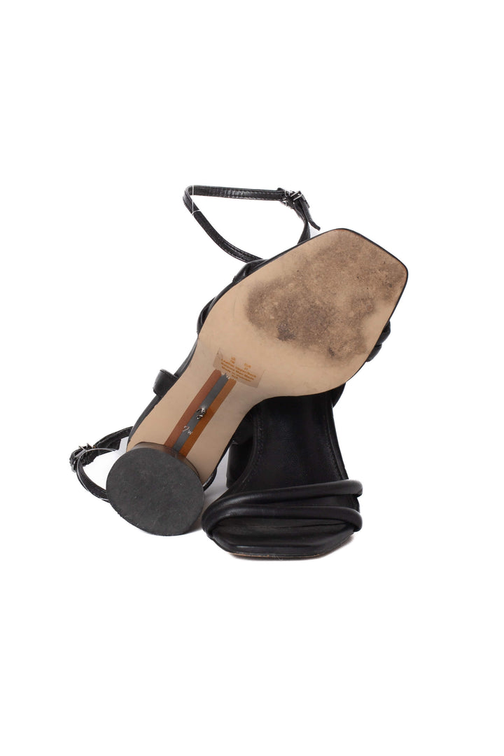 Sandalias Sam Edelman negro talla 7 USA, detalle de talón | ClosetRehab