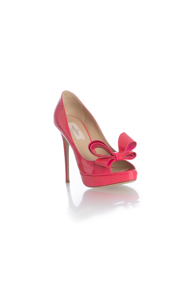 Pumps Valentino rosa fucsia talla 7.5 USA, vista posterior | ClosetRehab