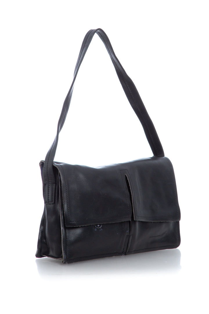 Bolsa francesco biasa negro, vista posterior – ClosetRehab