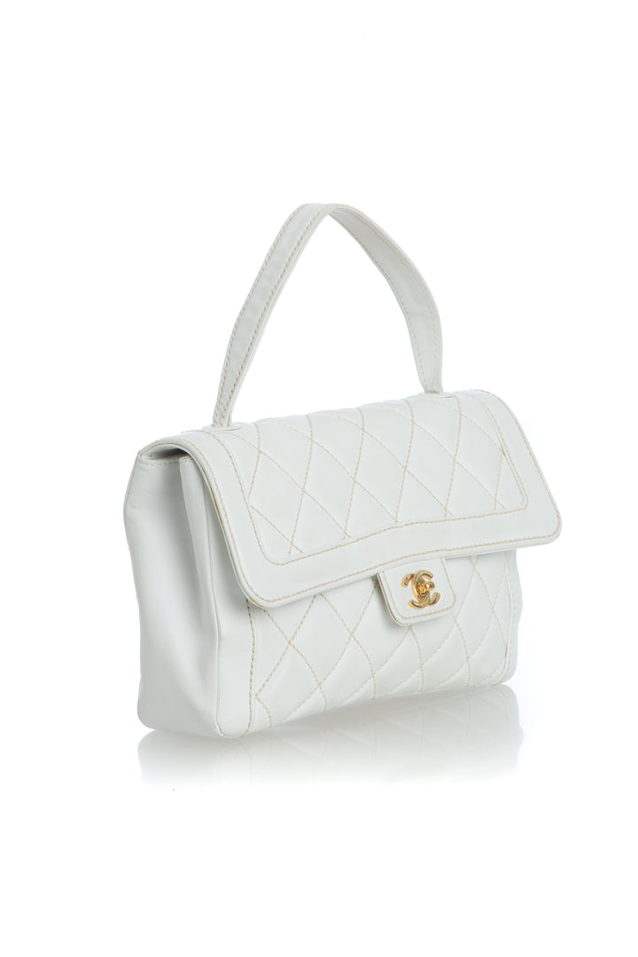 Bolsa Chanel blanco, vista posterior – ClosetRehab
