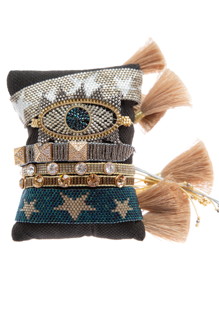 Pulsera Santo pecado dorado, vista frontal – ClosetRehab