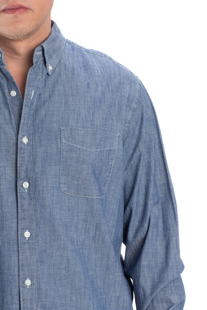 Camisa J. Crew azul, detalle – ClosetRehab