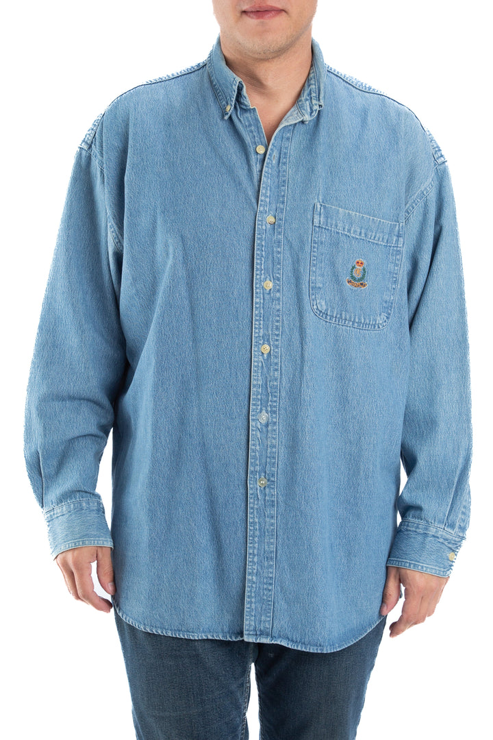 Camisa Chaps Ralph Lauren azul, vista frontal – ClosetRehab