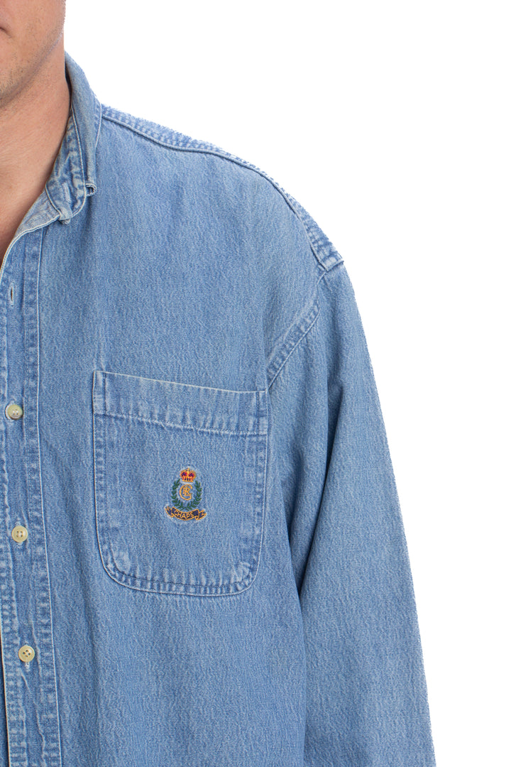 Camisa Chaps Ralph Lauren azul, detalle – ClosetRehab