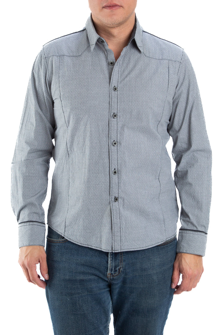 Camisa 7 Diamonds gris, vista frontal – ClosetRehab