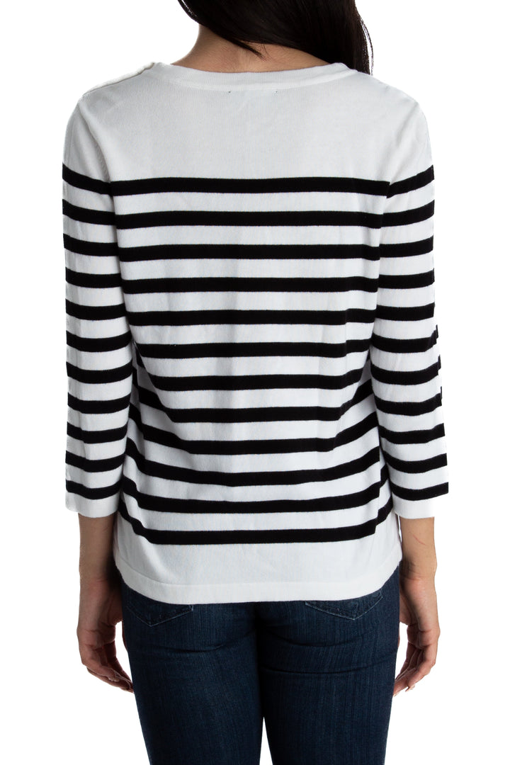 Blusa Karl Lagerfeld blanco, vista lateral – ClosetRehab