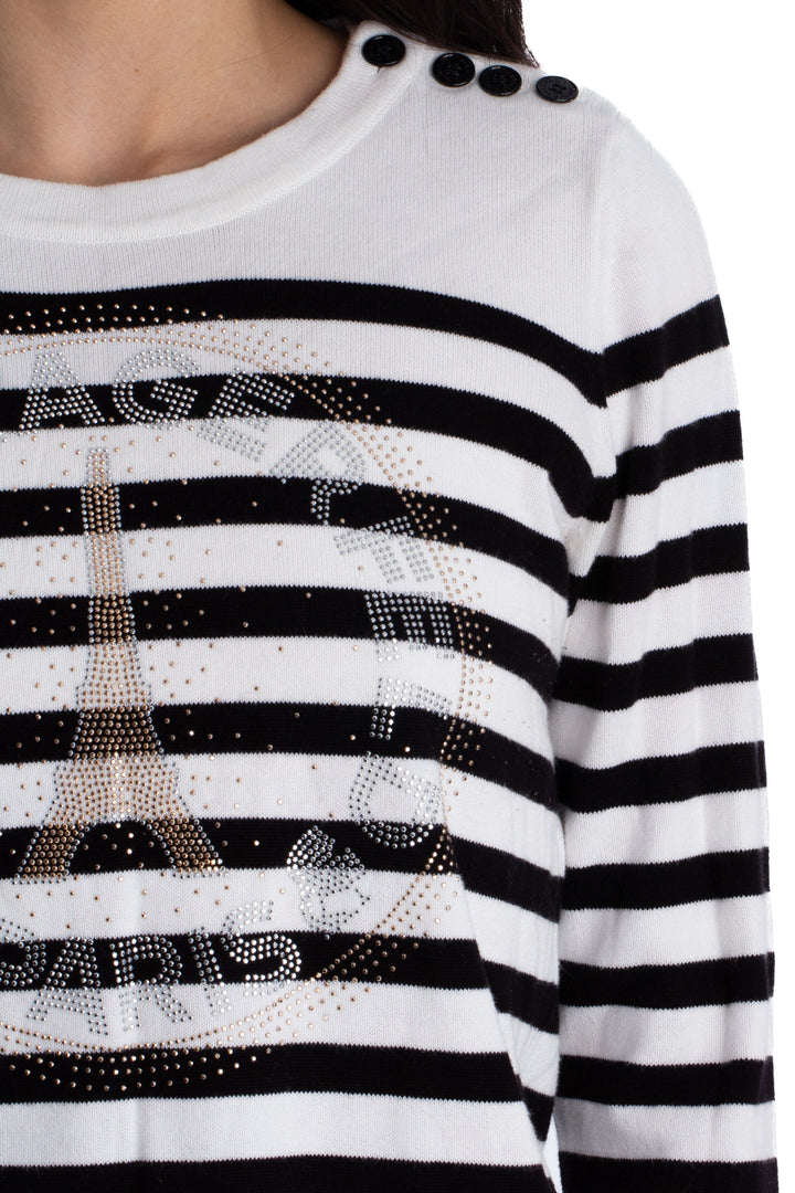 Blusa Karl Lagerfeld blanco, detalle – ClosetRehab