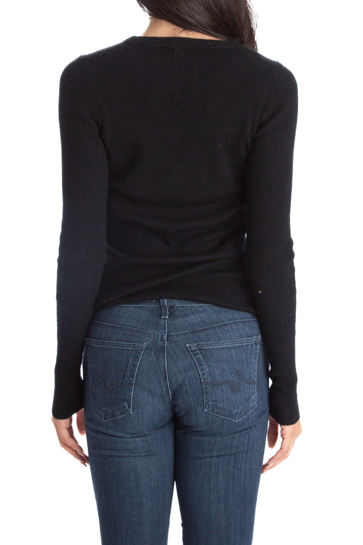 Suéter J Crew negro, vista lateral – ClosetRehab
