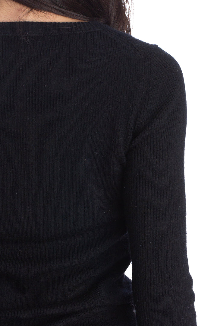 Suéter J Crew negro, detalle 6 – ClosetRehab
