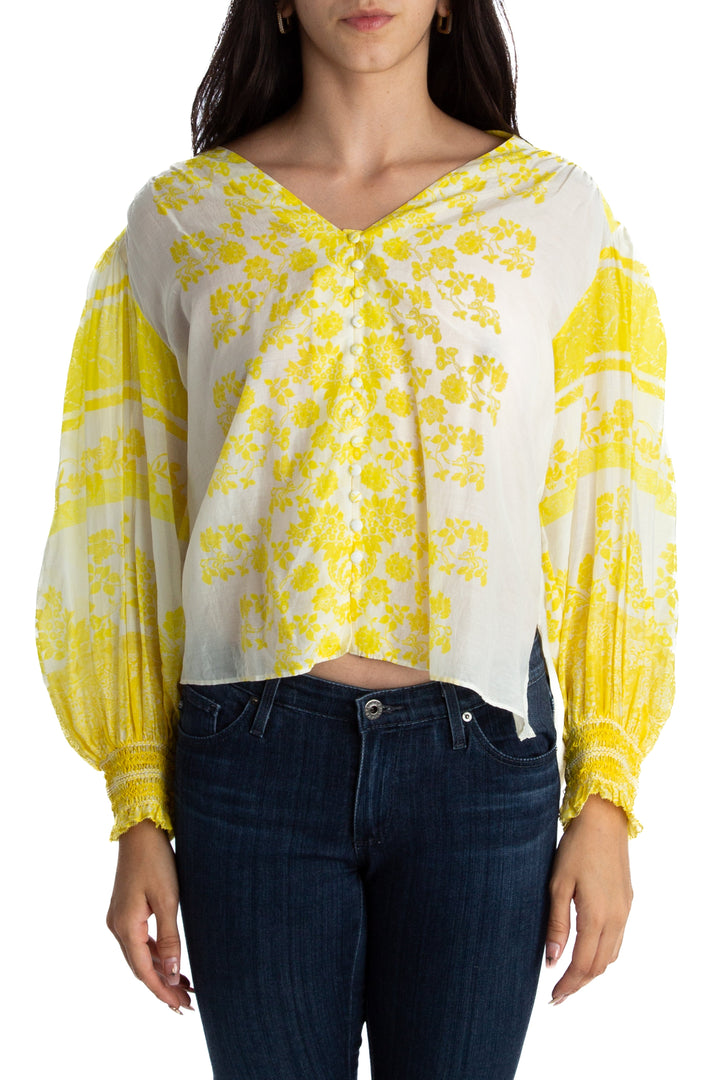 Blusa Alice + Olivia amarillo, vista frontal – ClosetRehab