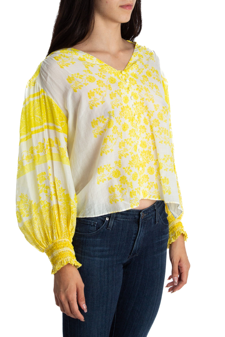 Blusa Alice + Olivia amarillo, vista posterior – ClosetRehab