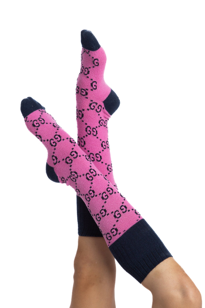Calcetas Guccu rosa, vista frontal – ClosetRehab