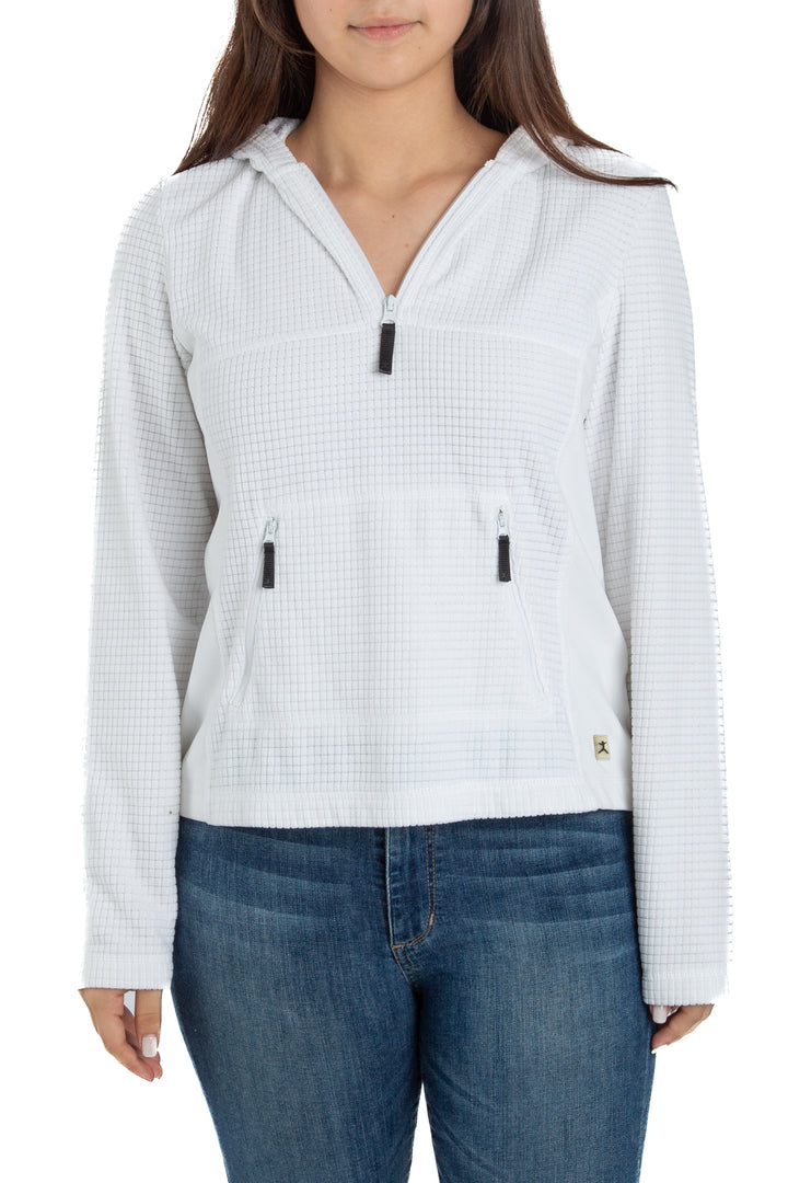 Chamarra Danskin blanco, vista frontal – ClosetRehab