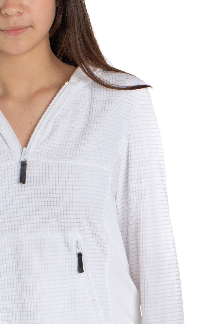 Chamarra Danskin blanco, detalle – ClosetRehab