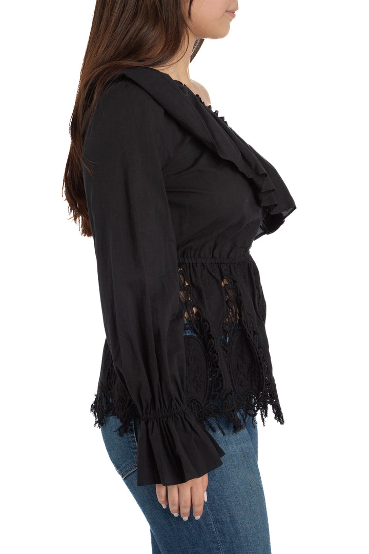 Blusa BCBG Maxazria negro, vista posterior – ClosetRehab